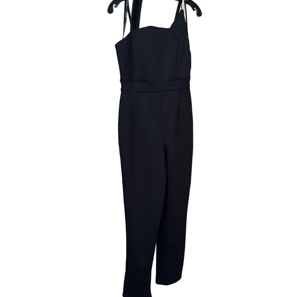 Alexa B Nites Black One Sleeve Jumpsuit Diamond Straps - Picture 2 of 4